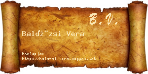 Balázsi Vera névjegykártya