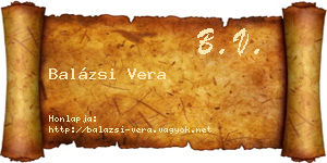 Balázsi Vera névjegykártya